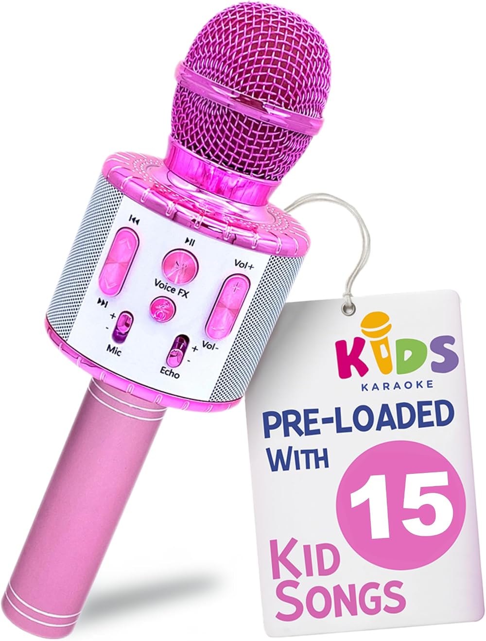 Move2Play Kids Karaoke Microphone with Bluetooth & Preloaded Songs