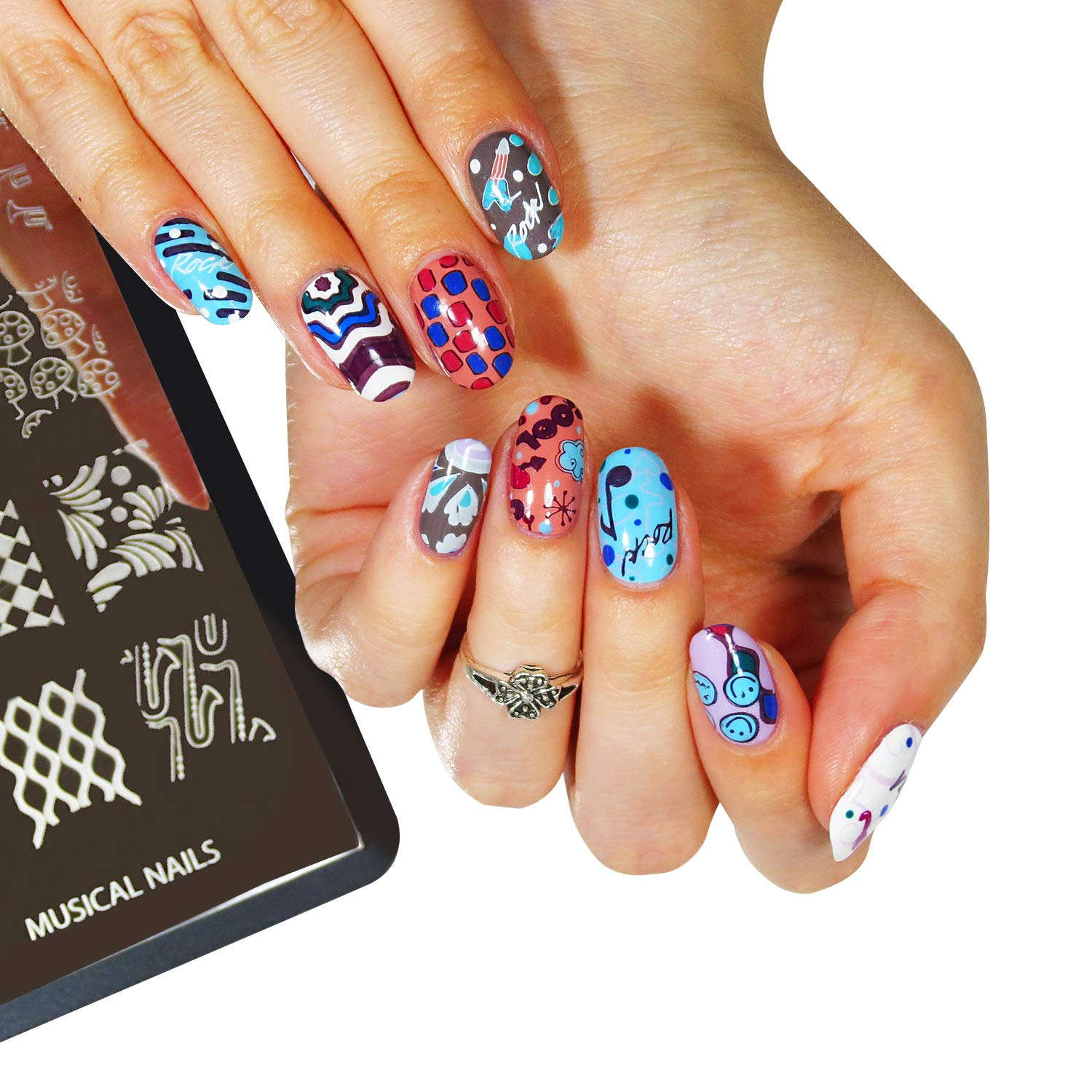 安いそれに目立つ ジャンボネイルアートスタンプマニキュアプレートno 5 Musical Nails By Vaga B00bko1i 即日出荷 Rhira Com