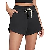 CRZ YOGA Cloud Jersey Dolphin Sweat Shorts for Women 3" - High Waisted for Casual Athletic Lounge with Pockets