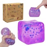 Graphinza Squishy Cube Fidget Toy,Large Squeeze Toys, Big Squishy Stress Ball with Durable Soft , Extra-Satisfying Squeeze Toy for Adults and Boys &amp; Girls Age 3+ (2.76in) (XHPurple)