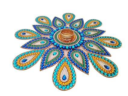 Smart Picks Acrylic Rangoli With Diya (Blue)