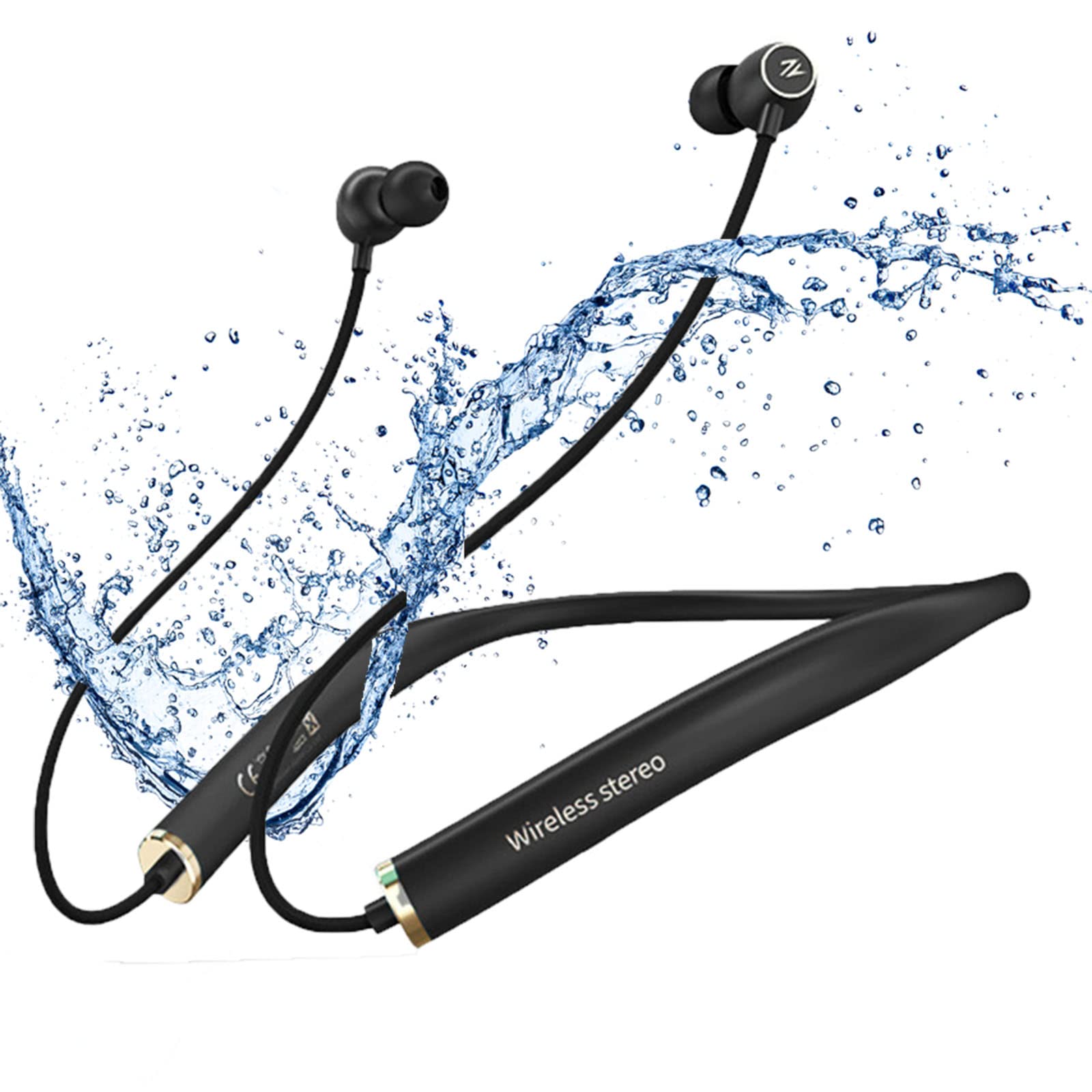 ESSONIO Bluetooth Headphones in Ear Wireless Earphones with Mic Noise Cancellation 12 Hours Playtime Lightweight Sports Wearable Music Player Headset Waterproof Sweatproof for Running Workout Gym…