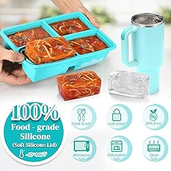 4 Pack Silicone Freezer Trays With Lid - 1 Cup