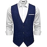 Barry.Wang Men's Corduroy Vest Cowboy Western Retro Waistcoat Casual Wedding Halloween