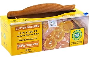 OutOfAir 11" x 100' Vacuum Sealer Bags Rolls & Dispenser Cutter Box - BPA Free, 4 mil thick - Great for Sous Vide - Works with Food Saver Machines