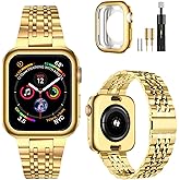MioHHR Compatible with Apple Watch Band 46mm Series 11 10, Solid Stainless Steel Metal Strap Band for iWatch 46mm Series 11 10, Gold