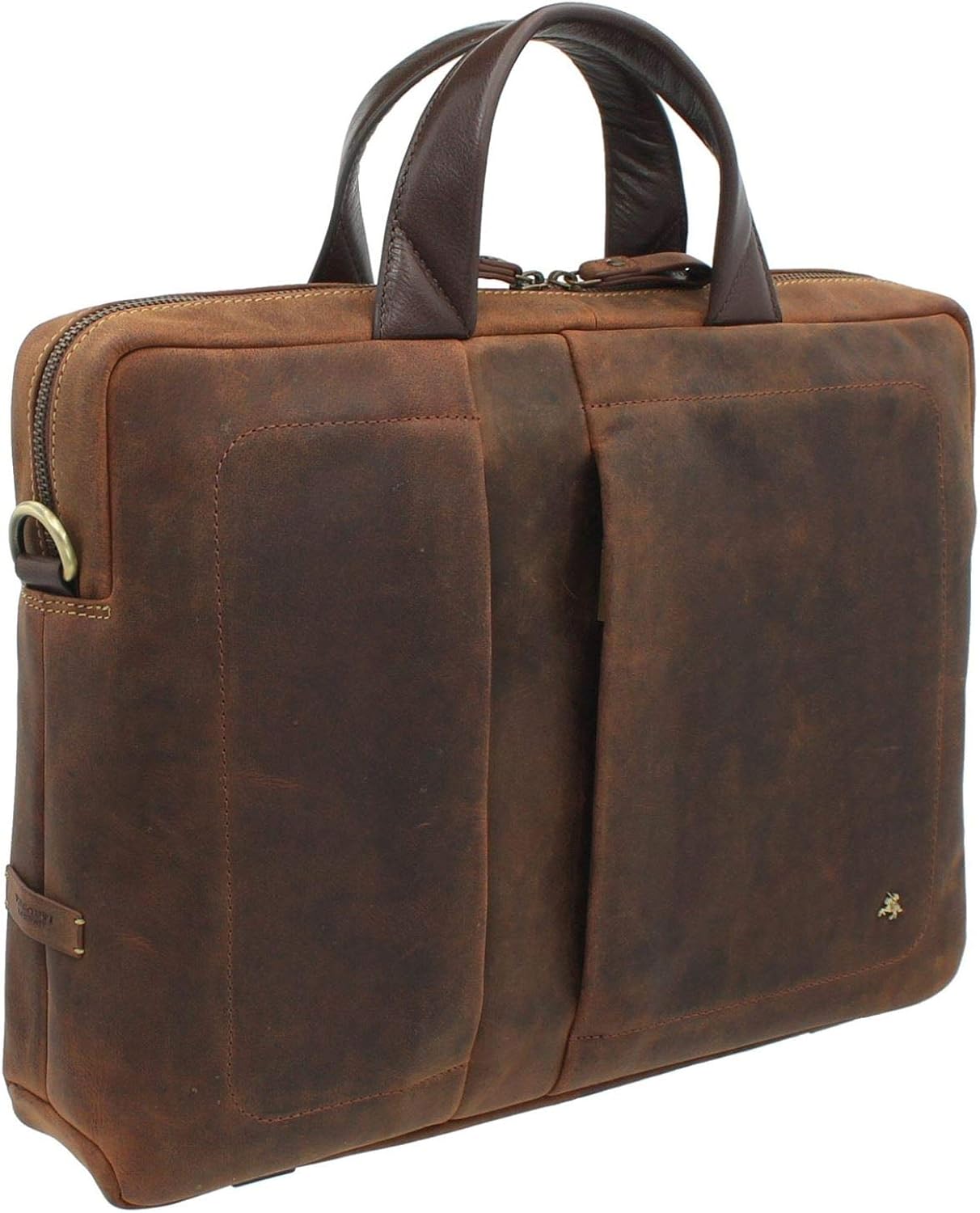 VISCONTI Toscana Collection Distressed Leather Laptop Briefcase OCTO 13 TC76 Havana Tan