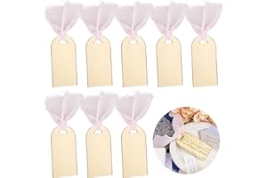 Framendino, 30 Pack Mirror Gold Acrylic Place Cards With Ribbon 3.54x1.77 inches Wedding Blanks Hanging Tags for Table Settin