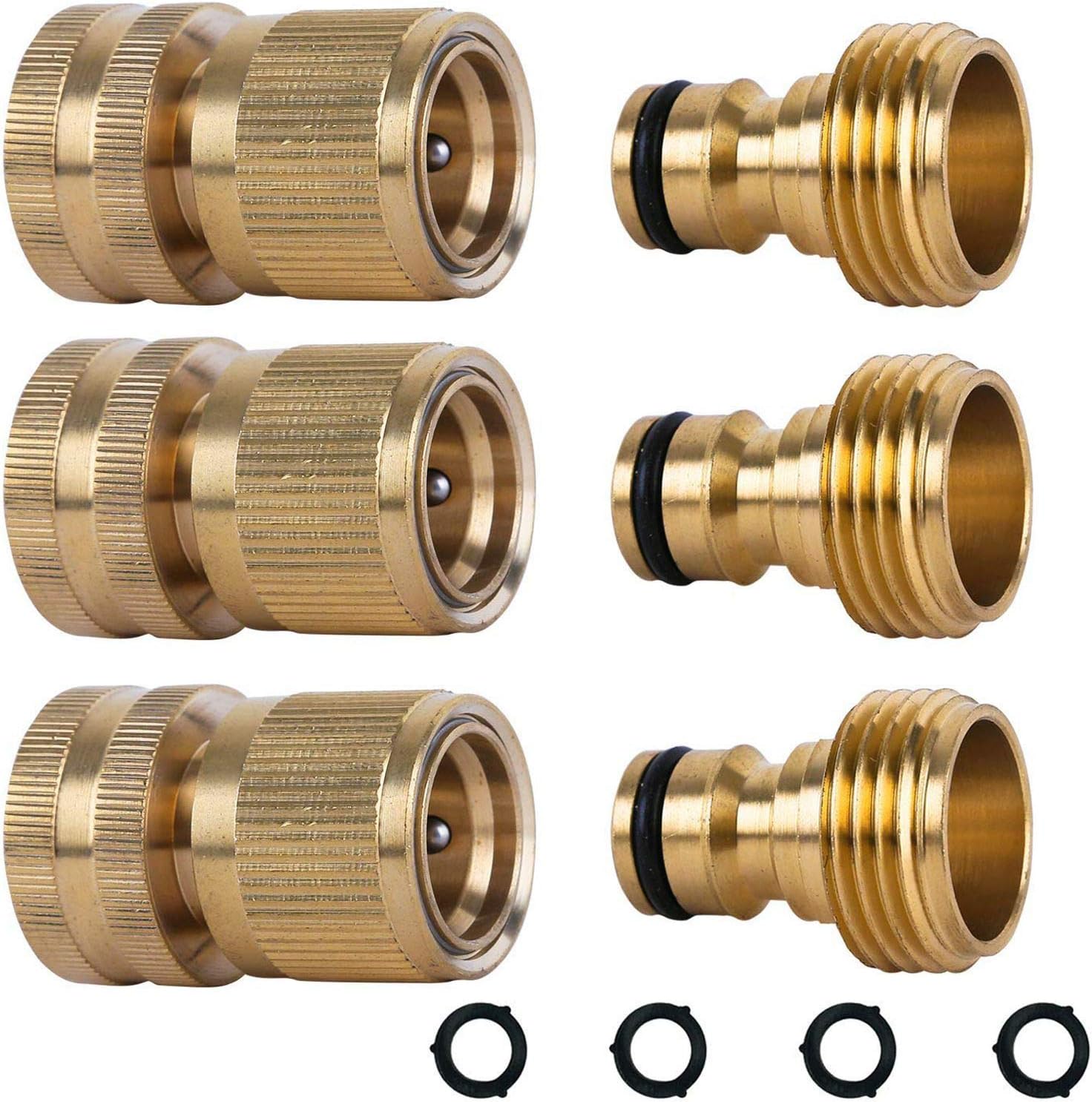 Raccord Rapide En Laiton Pour Tuyau D'Arrosage - Système Geka - Compatible Gardena - Lot De 2
