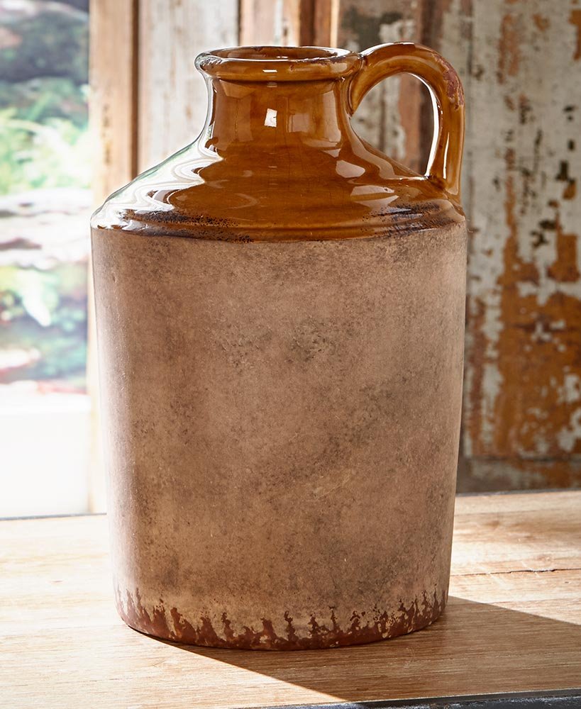 Amazon Com Rustic Ceramic Barrel Pottery Vase Home Kitchen