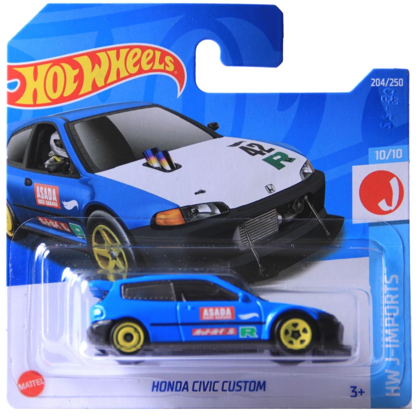 Hot Wheels - Honda Civic Custom - HW J-Imports 10/10 - HCT11 - Short Card - Asada Race Garage - Mattel 2022