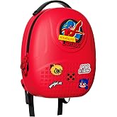 Miraculous Ladybug - Pop n' Swop Ladybug Red Backpack with Black Handle, 6 Clip-on Badges and Zipper, Lightweight Durable Waterproof Bag with Adjustable Straps (Wyncor)