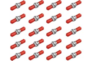 Duogalia 20 Pack Fiber Optic Coupler ST Barrel Connector ST to ST Bulkhead Fiber Coupler Simplex Singlemode & Multimode