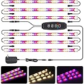 LED Grow Lights Strips for Indoor Plants, 3 Working Modes & 10 Dimmable Levels Plant Lights with Auto Cycle Timer 3/9/12Hrs,