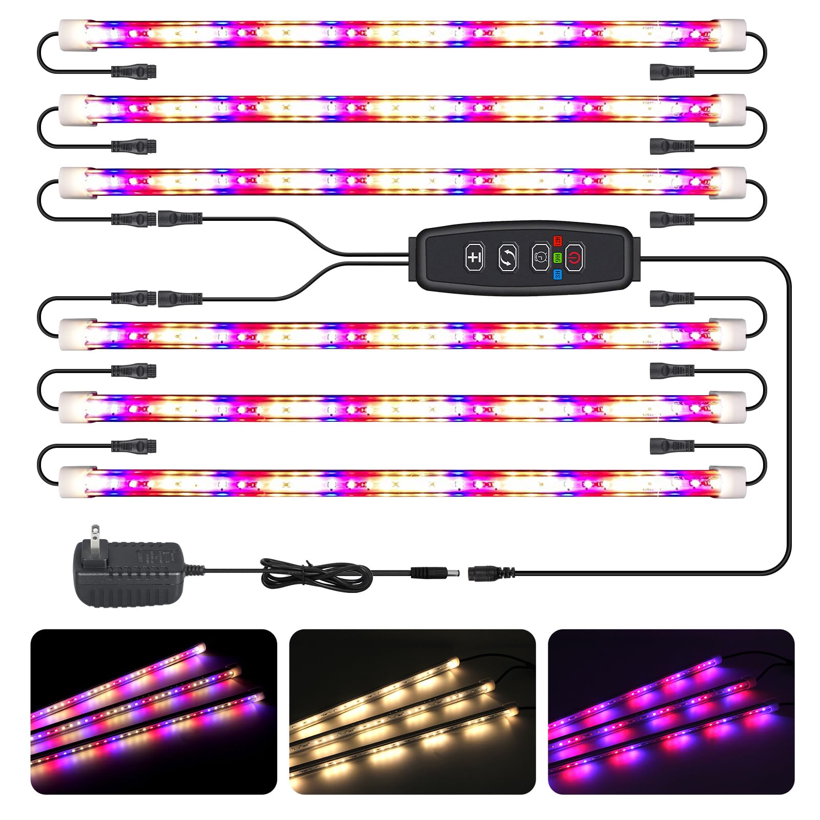 Photo 1 of ***(MAJOR DAMAGE/ SEE NOTES)***LED Grow Lights Strips for Indoor Plants, 3 Working Modes & 10 Dimmable Levels Plant Lights with Auto Cycle Timer 3/9/12Hrs, 36W Full Spectrum DIY Growing Lamps for Seedings Hydroponics, 6 Strips