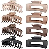 LuSeren Hair Clips for Women 4.3 Inch Large Hair Claw Clips for Women Thin Thick Curly Hair, Big Matte Banana Clips,Strong Ho