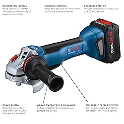 BOSCH GWS18V-10PB14 18V Brushless 4-1/2 – 5