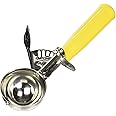 Winco No.20 Ice Cream Disher with Plastic Handle, Size 20, 2 oz capacity, Yellow, Stainess Steel