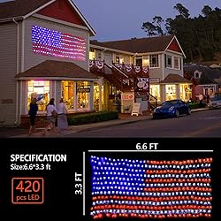 Qulist 4th of July Decorations, 420 LED 24V Plug in