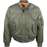 MA-1 Flight Jacket, Casual Bomber Style, Reversible Quilted, Fall Zip Up