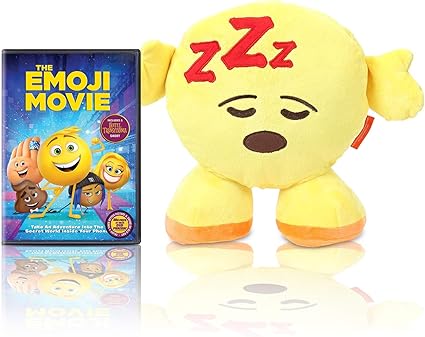 Emoji Plush with Hands & Legs (Standing Emoji Feeling Sleepy) + The Emoji Movie (DVD)