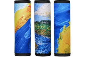 HEYSKAY 3pcs Neoprene Luggage Handle Wrap for Suitcase Identifier Travel Bag Wraps Luggage ID Tags Cover (Blue printx3)