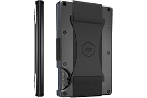 THE RIDGE Ridge Wallet for Men - Slim Minimalist Compact Wallet and Card Holder, RFID Protected Front Pocket Wallets for Men with Integrated Cash Strap (Gunmetal)