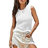 Imily Bela Womens Sleeveless Sweater Vest Casual Crewneck Loose Fit Knit Tank Tops Lightweight Trendy Summer Ribbed Pullover