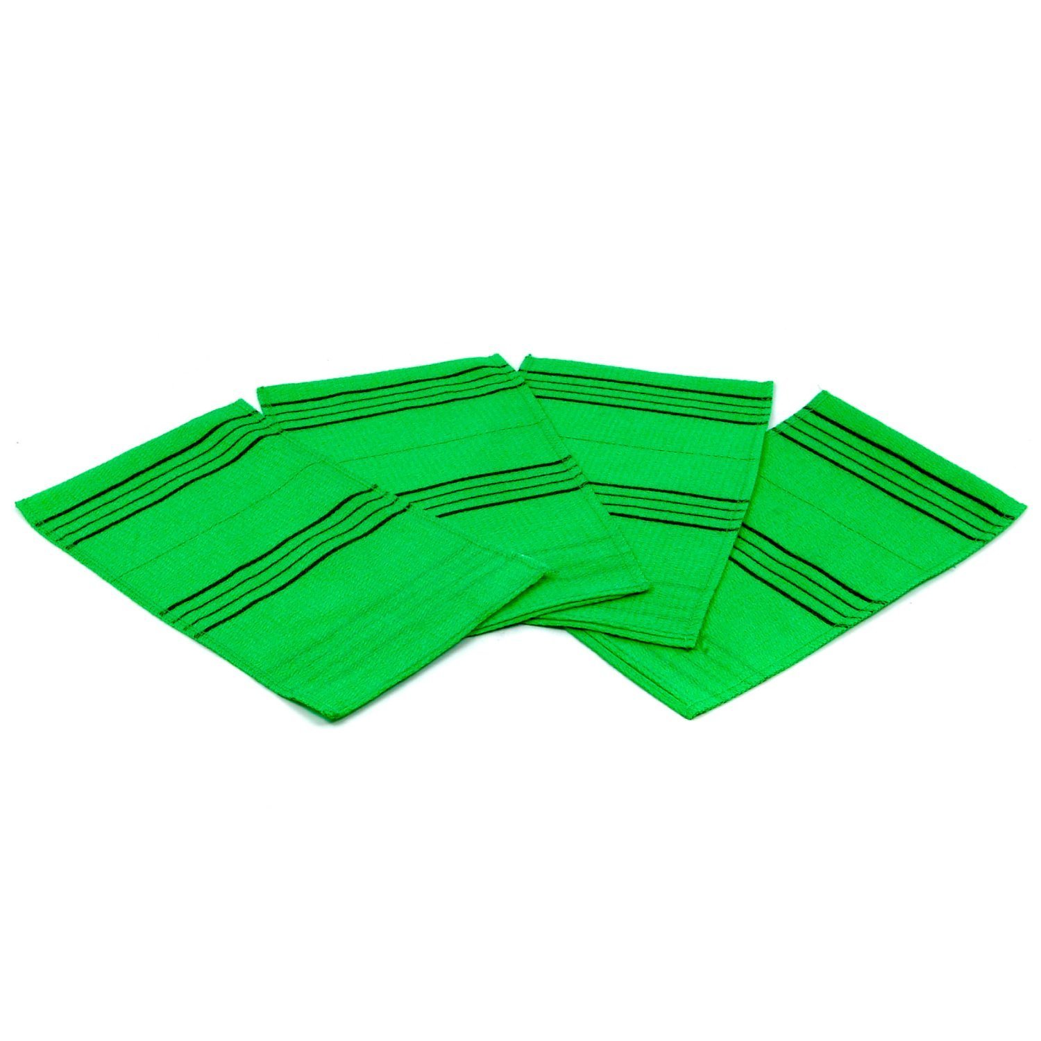 Exfoliating Towel Bath Washcloth 4 Pcs (Green): Beauty