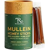 Trusted Rituals Mullein Honey Sticks - 2000mg Mullein per Stick &ndash; Aids Lung Detox &amp; Respiratory Health Support &ndash; Mullein Leaf Extract Supplement with Raw Honey &ndash; Ginger Lemon Flavor &ndash; Supports Throat Soothing &amp; Seasonal Comfort &ndash; For Smokers and Seasonal Support - 30 Sticks
