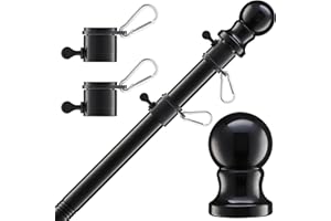 Flag Pole, 5 FT Stainless Steel Tangle-Free Spinning Flagpole for 3x5 CA Flags - Flag Pole Holder for Outdoor, Wall-Mounted F