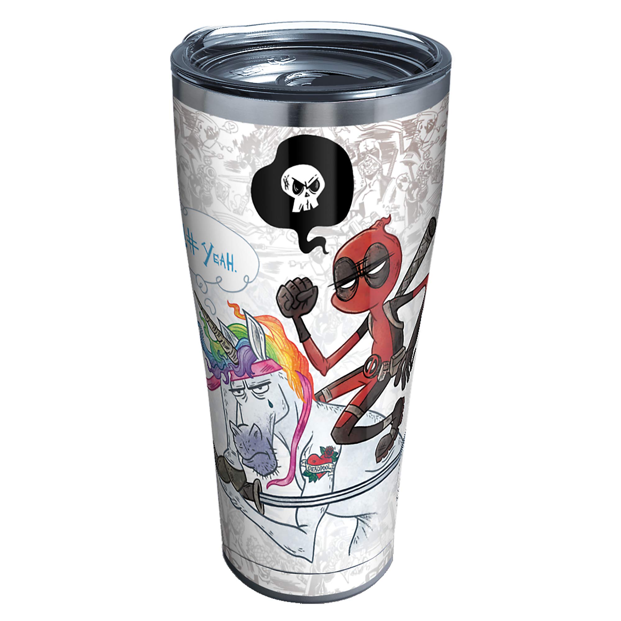 Tervis Triple Walled Marvel - Deadpool Insulated Tumbler Cup Keeps Drinks Cold & Hot, 30oz - Stainless Steel, Let's Do This