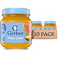 Gerber Stage 2 Baby Food, Mango Guava Jar, Fruit Puree, Vitamin C, Non-GMO, Baby Food Fruit, Puree Jars Glass, 10-Pack