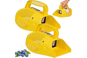 2Pcs Berry Pickers, Ergonomic Food Grade Large Capacity Blueberry Picker with Metal Comb for Orchard Fruit Picking