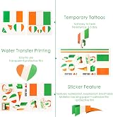 AhfuLife Ireland Flag Tattoos 24 Sheets Temporary Transfers St Patrick's Day view 3