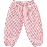 Karuedoo Toddler Baby Boy Girl Gingham Bubble Pants Kids Casual Plaid Elastic Waist Long Bloomers Trousers Bottoms