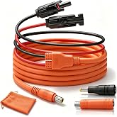 COMeap Solar Panel Adapter for Jackery, 6FT/1.8M Compatible with MC-4 to DC 8mm Extension Cable with DC7909 to DC8020/DC5525 Connector for GZ Yeti Bluetti Solar Generator Power Station 12AWG - Orange