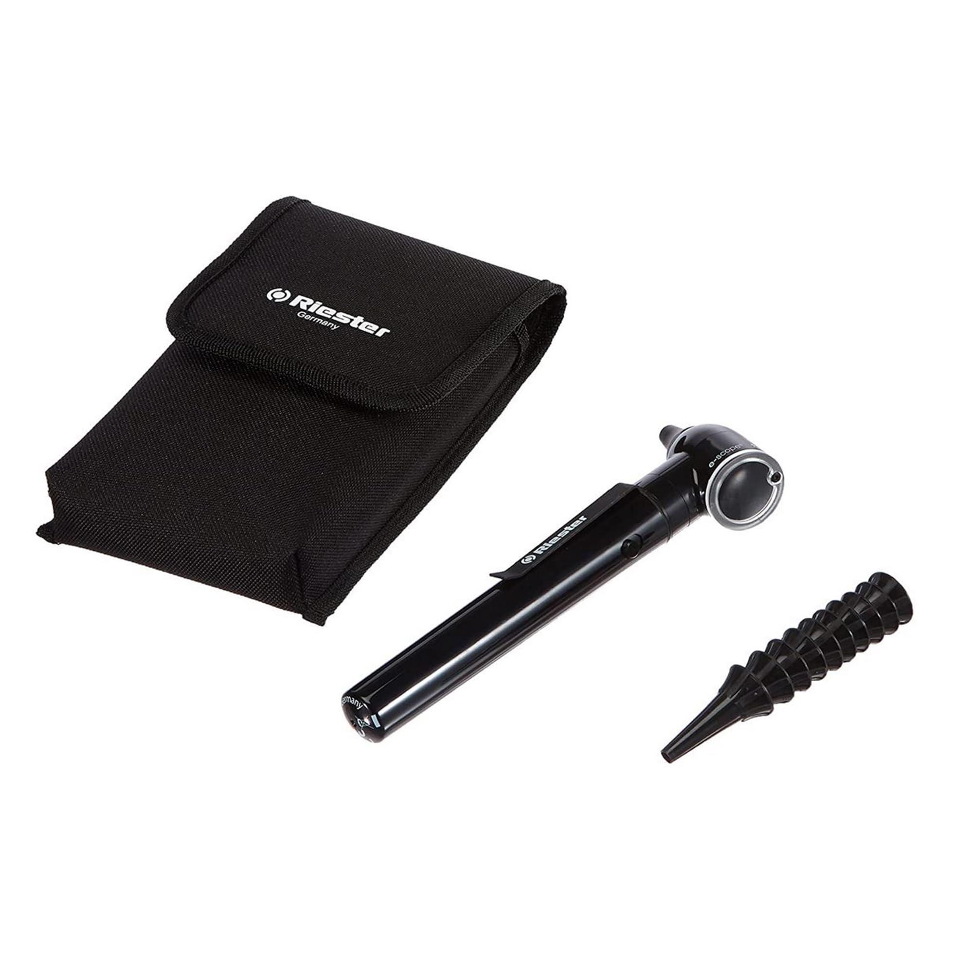 Riester 2101-201 e-scope Direct Illumination Otoscope with 2.5V Xenon, Black