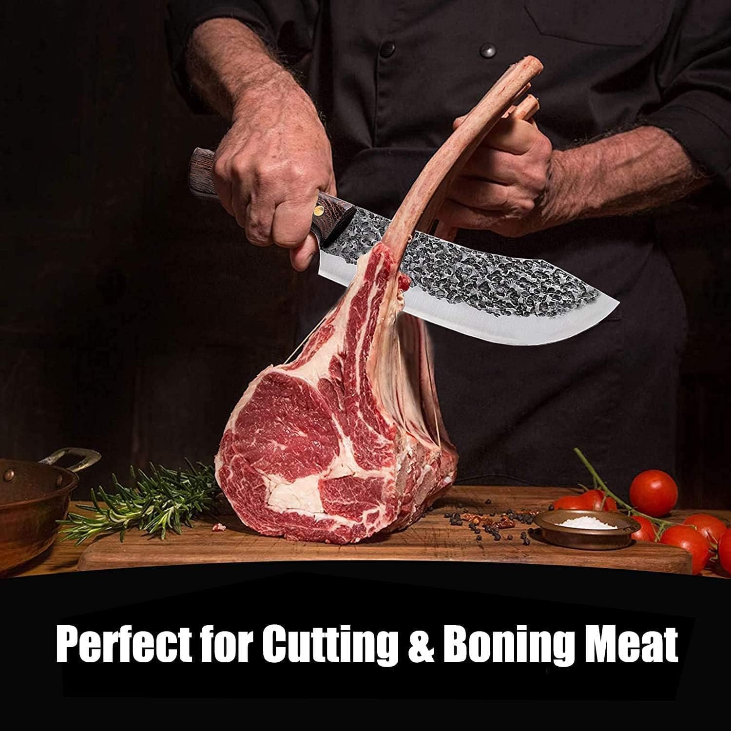 JASON 30cm Profi Fleischmesser Scharfes Küchenmesser Kochmesser Grillmesser Hackmesser für das Grillen Camping Outdoor-Aktivitäten 3