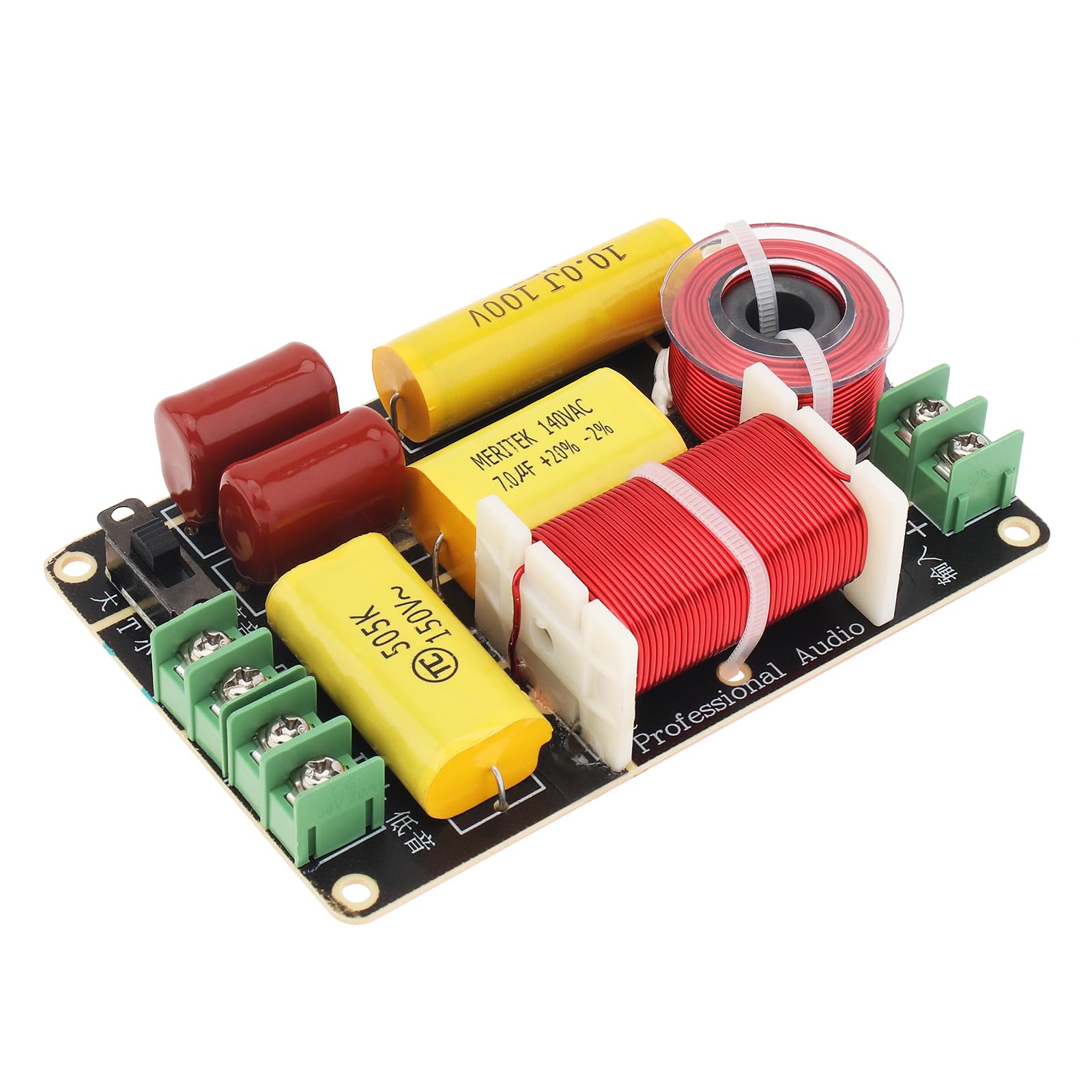 Photo 1 of DriSentri 2 Way Crossover for Speaker, 250W 4-12 Ohm 2 Way High-Low Frequency Divider for Speaker, HiFi Speaker Crossover