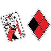 Elektroplate Officially Licensed DC Comics Harley Quinn Playing Card & Diamond Dynamic Decals | Premium Auto-Grade Weatherproof Vinyl Stickers for Car, Water Bottle, Phone & More| USA Made | Set of 2
