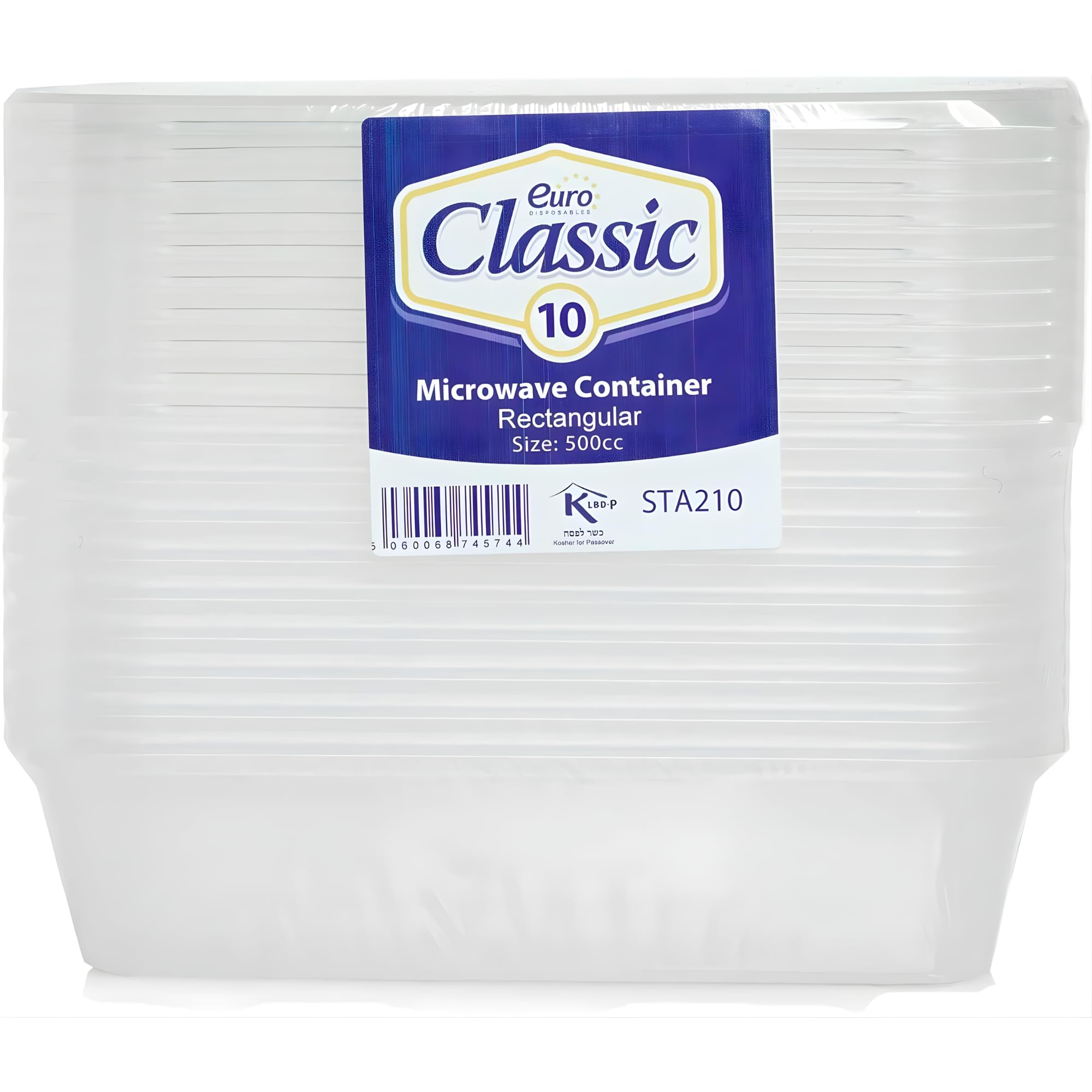 Euro Classic Essential Housewares 10 Plastic Food Containers with Lids - 500ml. BPA-Free Leak-Proof Plastic Lunch Box Meal Prep Containers Reusable. Lunchbox Snack Box Food Storage Containers.