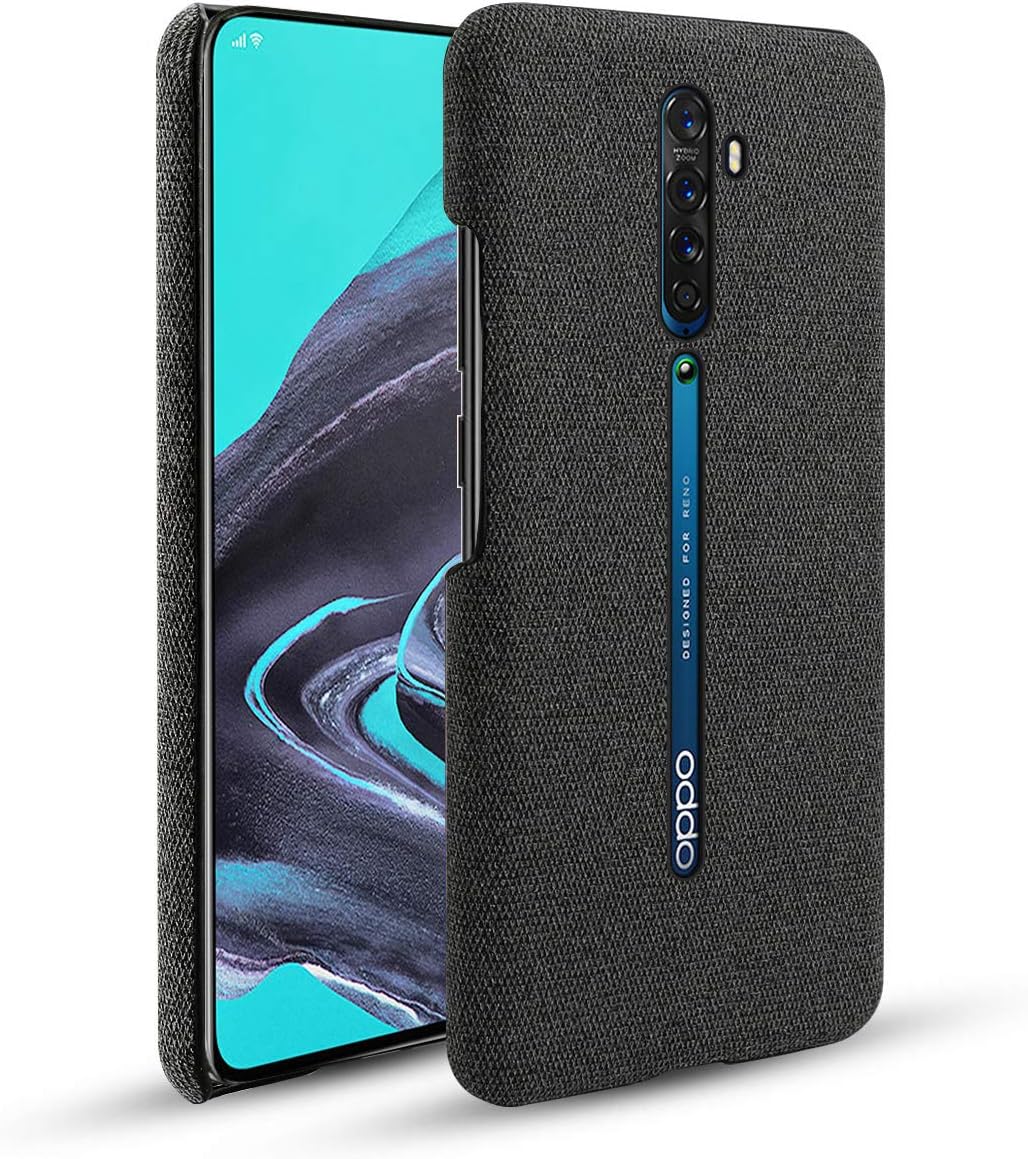 fitmore Compatible with Oppo Reno 2 case, Premium TPU Cover Shockproof Protection with Anti-Slip Anti-Scratch Cover (Black)