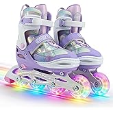 orbytl Kids Roller Blades Ages 3-16 Inline Skates | Adjustable for Girls &amp; Boys Size C9 to Y8 Roller Skates with Light-Up Wheels for Outdoor/Indoor