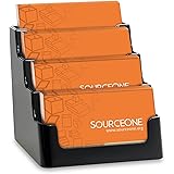 SOURCEONE.ORG Source One 4 Pocket Clear & Black Acrylic Business Card Holder