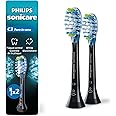 Philips Sonicare C3 Two-in-One - Genuine Replacement Electric Toothbrush Heads, Black, 2 Pack, HX9042/95
