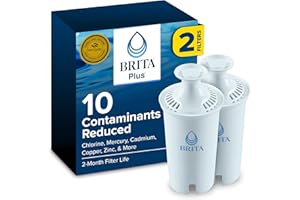 Brita Plus Water Filter, BPA-Free, High-Density Replacement Filter for Pitchers and Dispensers, Reduces 2X Contaminants*, Las