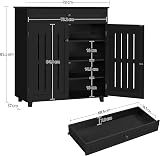 Yaheetech Shoe Cabinet 4-Tier Storage with Drawer 2 Doors Black view 4
