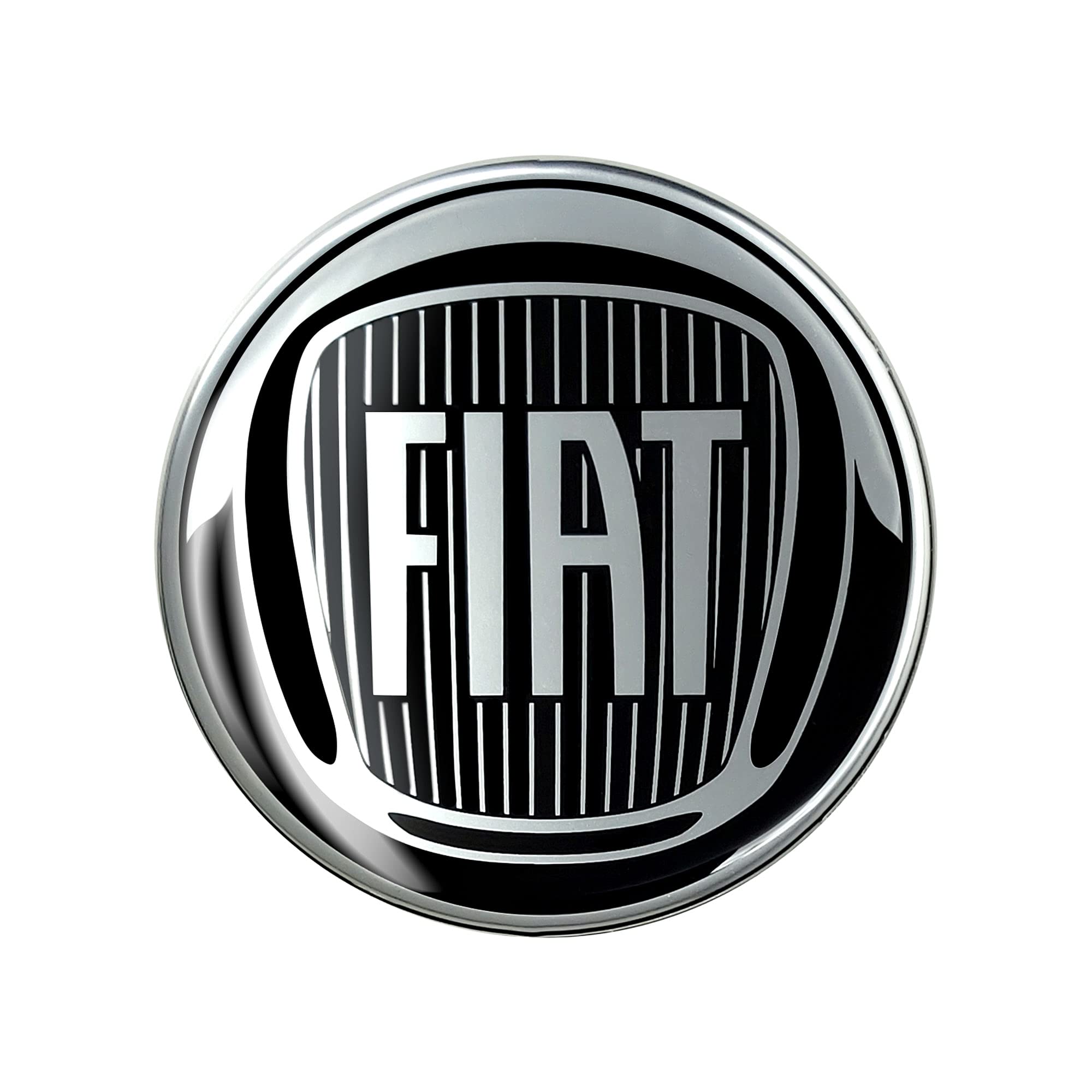 Fiat 21230 Official 3D Sticker Black Logo 58 mm