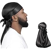 ForceWave 2 Pieces Silky Durag Pack for Men Women Waves, Premium Satin Deluxe Du-rag